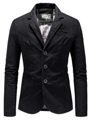 Men's Plus Size Casual Slim Fit Button Up Blazer Black / M