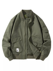 Men's Plus Size Casual Zip Up Bomber Jacket Military Green / M