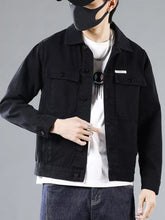 Men's Plus Size Classic Button Up Denim Trucker Jacket Black / M