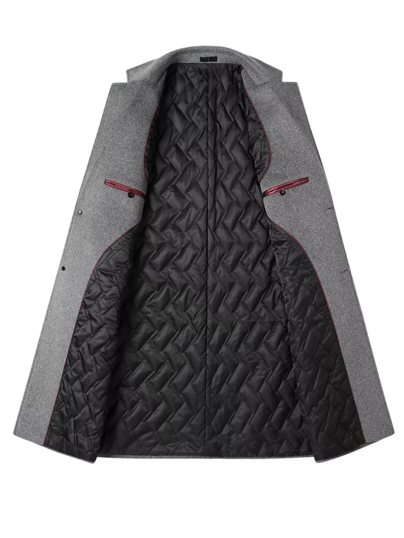 Men's Plus Size Classic Button Up Overcoat