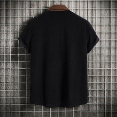 Men's Plus Size Classic Color Block Short Sleeve Shirt