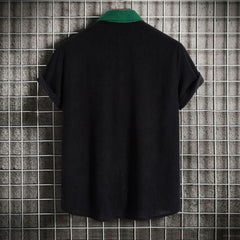 Men's Plus Size Classic Color Block Short Sleeve Shirt