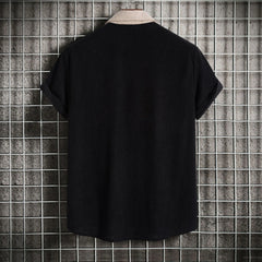Men's Plus Size Classic Color Block Short Sleeve Shirt