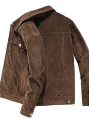 Men's Plus Size Classic Corduroy Button-Down Jacket