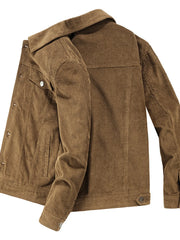 Men's Plus Size Classic Corduroy Button-Down Jacket
