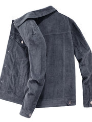 Men's Plus Size Classic Corduroy Button-Down Jacket