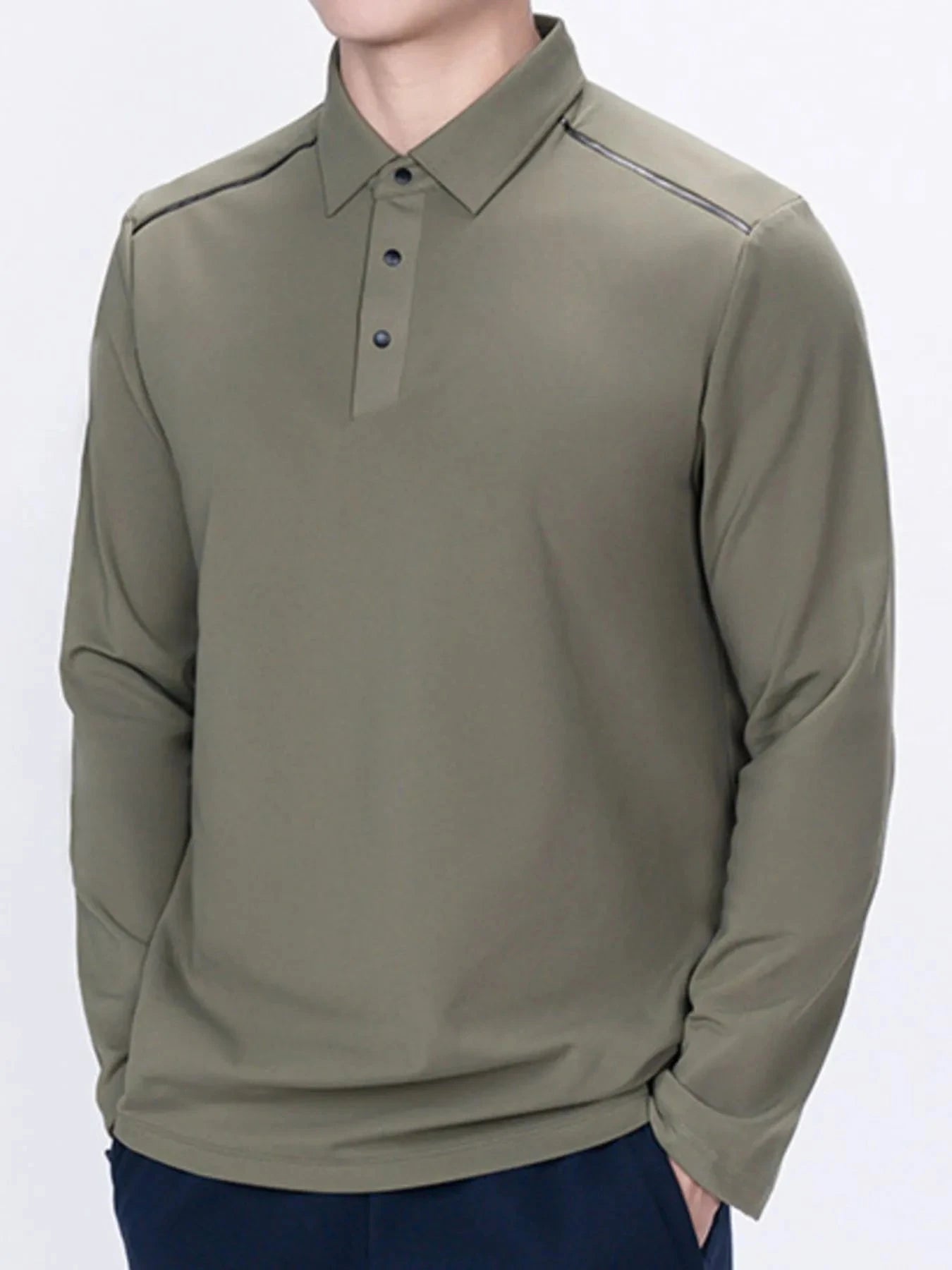 Men's Plus Size Classic Long Sleeve Polo