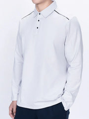 Men's Plus Size Classic Long Sleeve Polo White / M