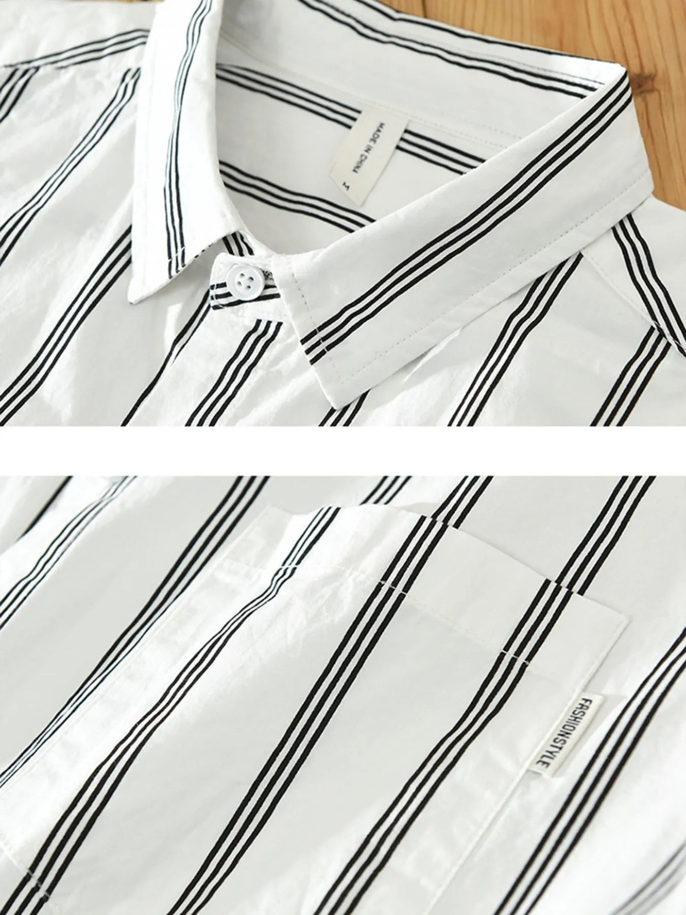 Men's Plus Size Classic Striped Short Sleeve Button-Up Shirt