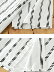Men's Plus Size Classic Striped Short Sleeve Button-Up Shirt
