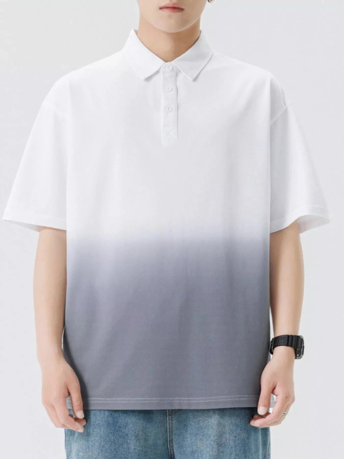 Men's Plus Size Collared Neck Short Sleeve Polo