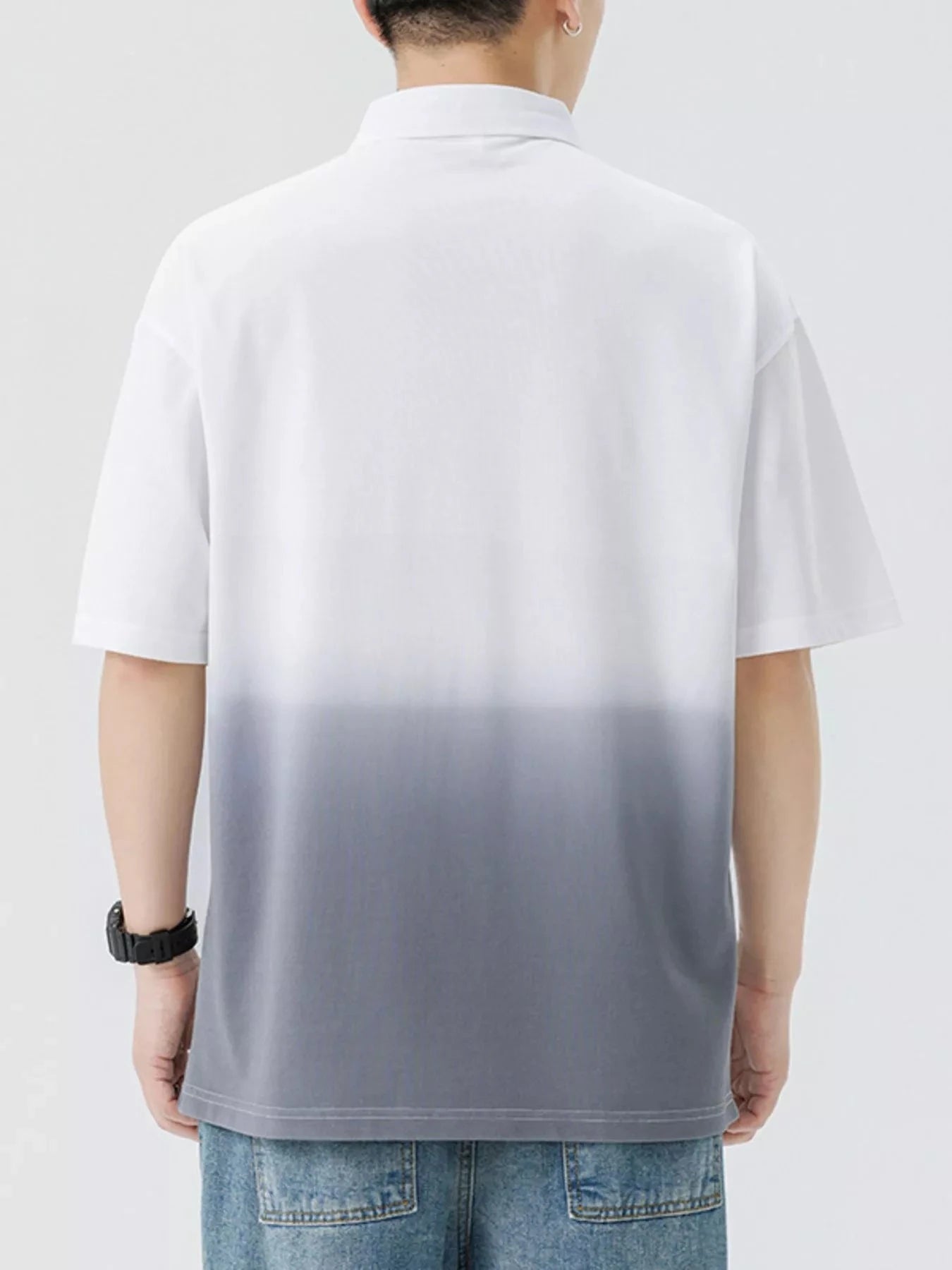 Men's Plus Size Collared Neck Short Sleeve Polo