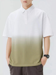 Men's Plus Size Collared Neck Short Sleeve Polo