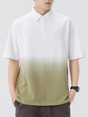 Men's Plus Size Collared Neck Short Sleeve Polo Army Green / M