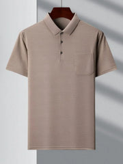 Men's Plus Size Collared Neck Short Sleeve Polo Mocha / M