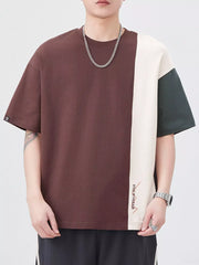Men's Plus Size Color Block Casual T-Shirt