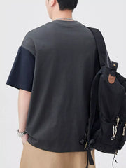 Men's Plus Size Color Block Casual T-Shirt