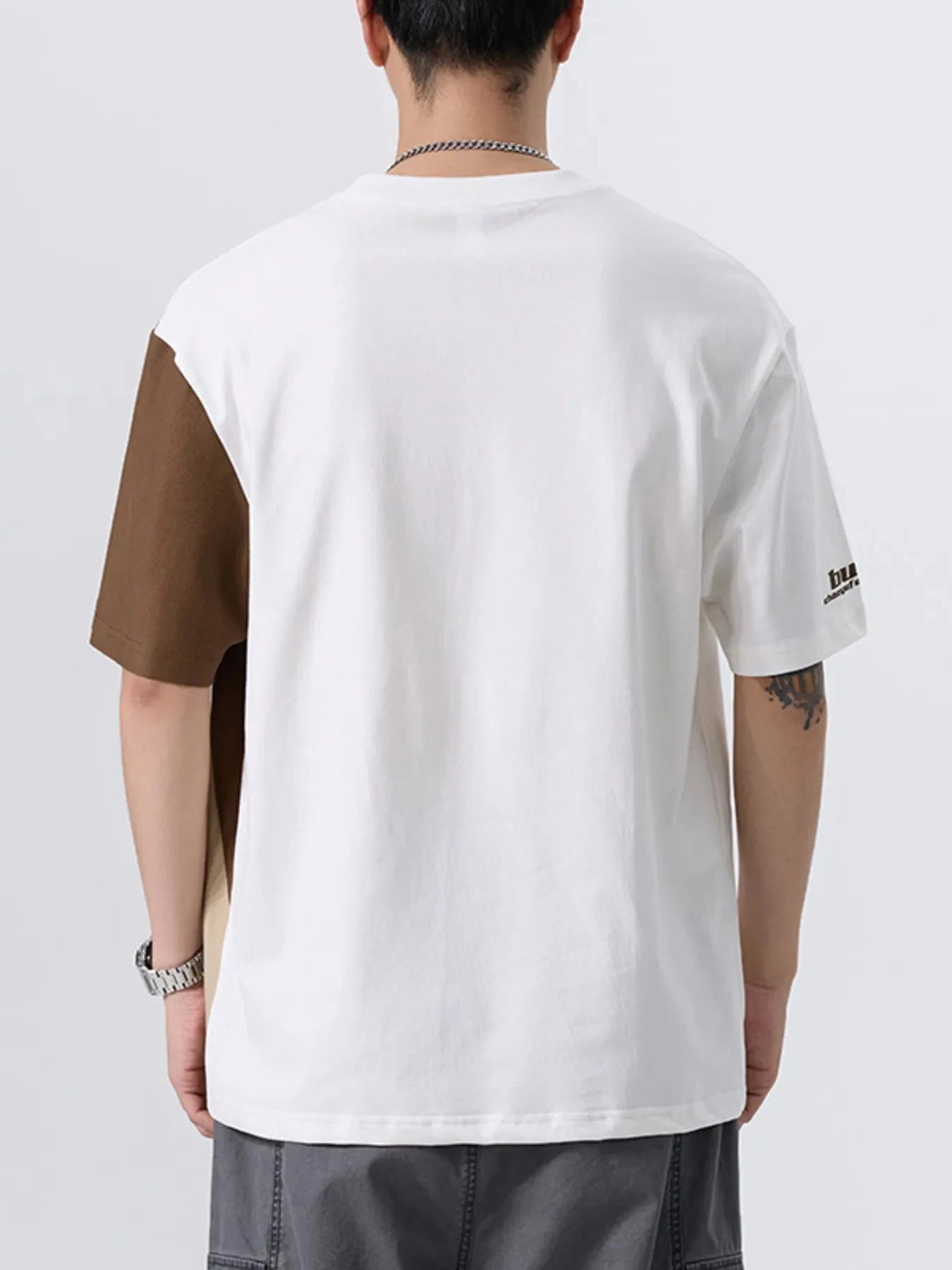 Men's Plus Size Color Block Round Neck T-Shirt
