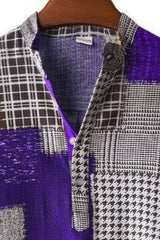 Men's Plus Size Color Block Short Sleeve Shirt