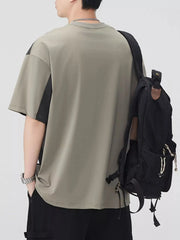 Men's Plus Size Color Block Short Sleeve T-Shirt