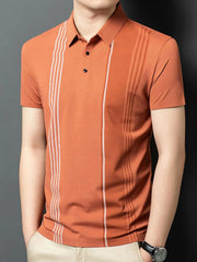 Men's Plus Size Contrast Short Sleeve Polo