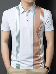 Men's Plus Size Contrast Short Sleeve Polo