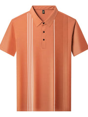 Men's Plus Size Contrast Short Sleeve Polo Orange / M