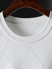 Men's Plus Size Diamond Pattern Knit T-Shirt