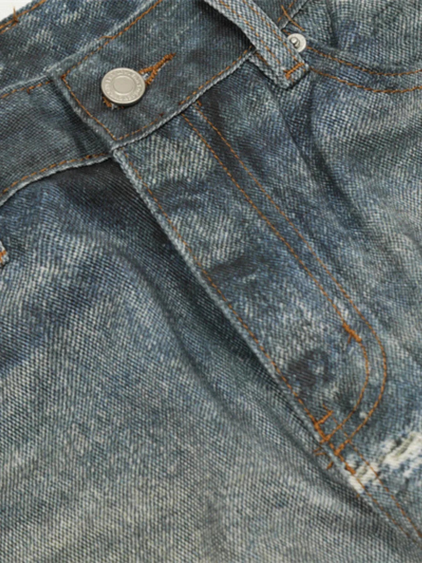 Men's Plus Size Distressed Wide Leg Jeans