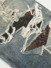 Men's Plus Size Distressed Wide Leg Jeans