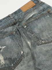 Men's Plus Size Distressed Wide Leg Jeans