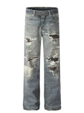 Men's Plus Size Distressed Wide Leg Jeans Medium / S