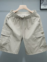 Men's Plus Size Drawstring Cargo Shorts Khaki / L