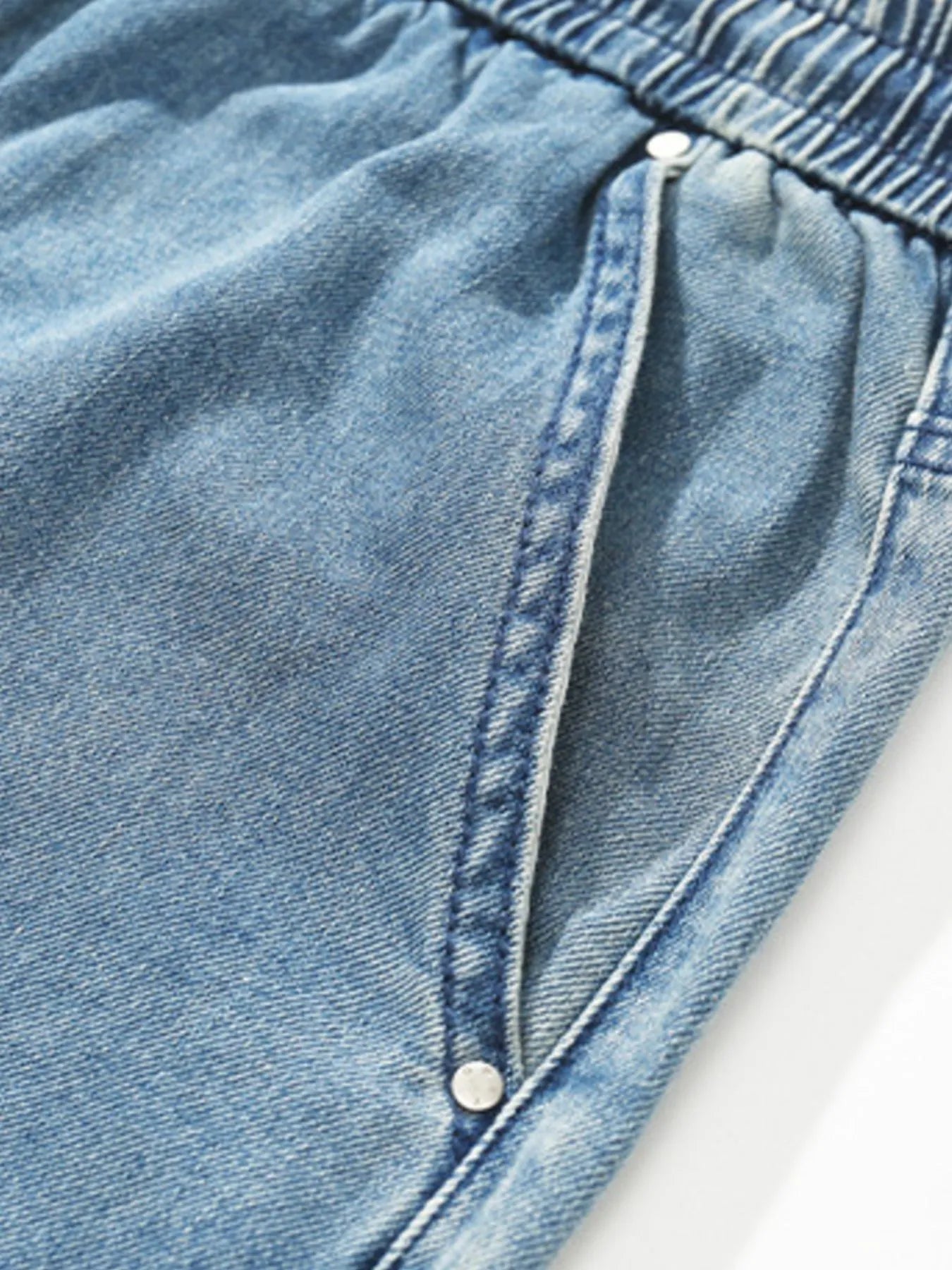 Men's Plus Size Drawstring Denim Shorts