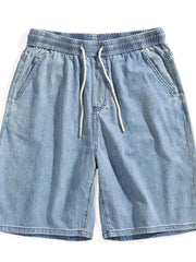 Men's Plus Size Drawstring Denim Shorts