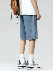 Men's Plus Size Drawstring Denim Shorts