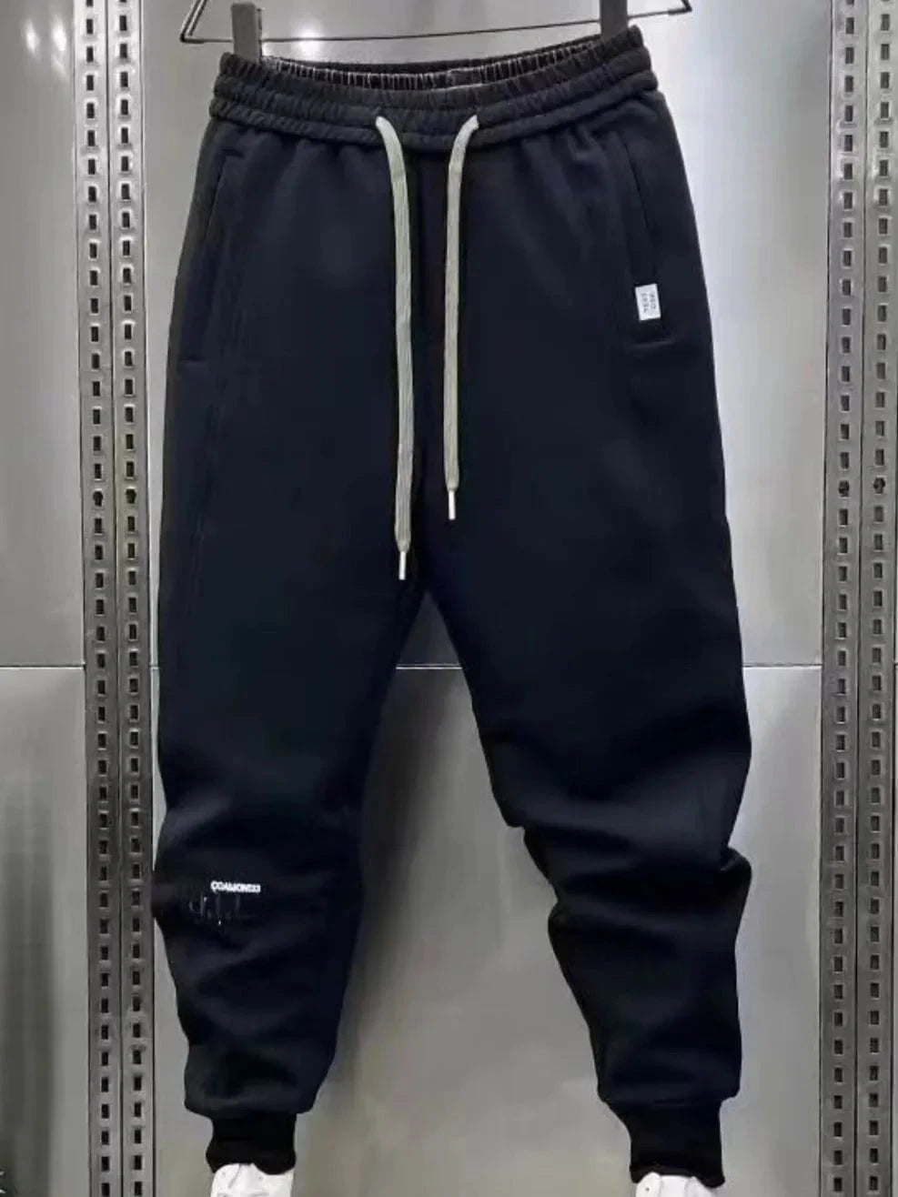 Men's Plus Size Drawstring Joggers with Pockets Black / M