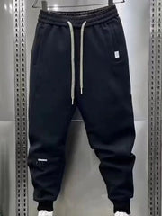 Men's Plus Size Drawstring Joggers with Pockets Black / M