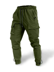 Men's Plus Size Drawstring Pants with Cargo Pockets Army Green / M