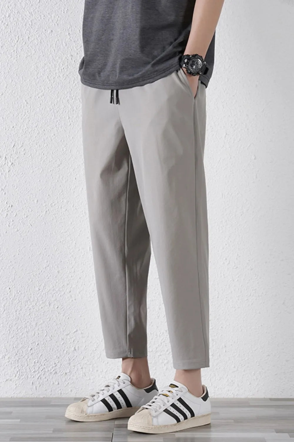 Men's Plus Size Drawstring Pants with Pockets