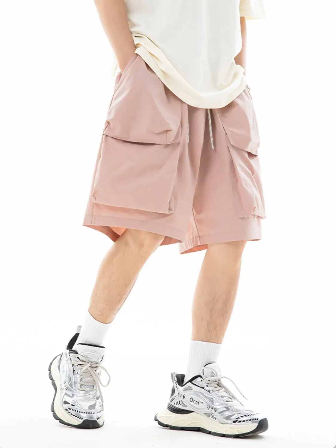 Men's Plus Size Drawstring Pocketed Shorts