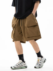 Men's Plus Size Drawstring Pocketed Shorts