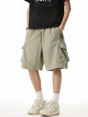 Men's Plus Size Drawstring Shorts Khaki / M