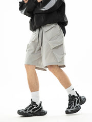 Men's Plus Size Drawstring Shorts with Pockets Light Gray / M