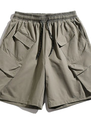 Men's Plus Size Drawstring Shorts with Pockets Mocha / M