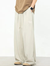 Men's Plus Size Drawstring Wide Leg Pants Beige / M