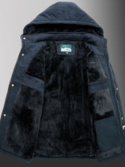 Men's Plus Size Fleece Lined Hooded Winter Coat