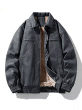 Men's Plus Size Fleece Lined Zip Up Jacket Black / M