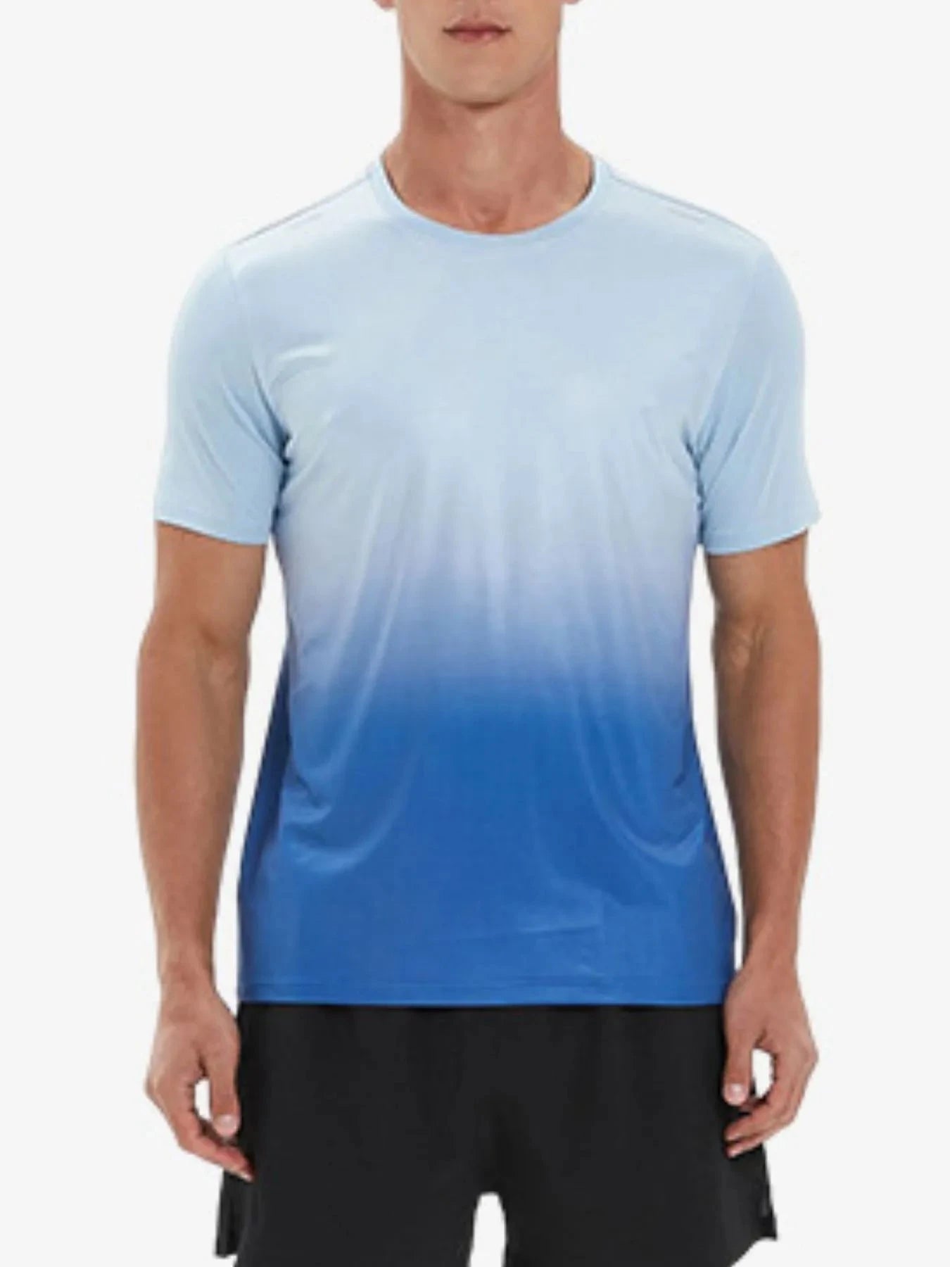 Men's Plus Size Gradient Round Neck Short Sleeve Active T-Shirt
