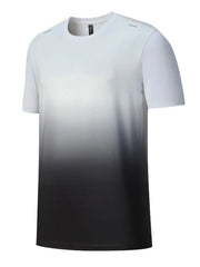 Men's Plus Size Gradient Round Neck Short Sleeve Active T-Shirt